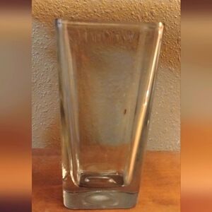 Large Heavy Duty Clear Glass Vase Square
